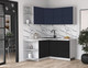 Миниатюра изображения товара Кухонный гарнитур Интерлиния Мила Матте 1.5x1.6 А (индиго/черный/белый гранит)