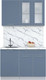 Миниатюра изображения товара Кухонный гарнитур Интерлиния Мила Пластик 1.2 Б (арктический/арктический/белый гранит)