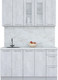 Миниатюра изображения товара Кухонный гарнитур Интерлиния Мила Пластик 1.5 Б (оксид светлый/оксид светлый/серый каспий)