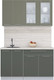Миниатюра изображения товара Кухонный гарнитур Интерлиния Мила Пластик 1.4 Б (кварцевый/шторм/травертин серый)