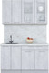 Миниатюра изображения товара Кухонный гарнитур Интерлиния Мила Пластик 1.4 Б (оксид светлый/оксид светлый/серый каспий)