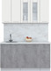 Миниатюра изображения товара Кухонный гарнитур Интерлиния Мила Пластик 1.5 Б (зефирный/оксид темный/серый каспий)