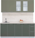 Миниатюра изображения товара Кухонный гарнитур Интерлиния Мила Пластик 1.9 Б (кварцевый/шторм/травертин серый)