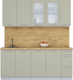 Миниатюра изображения товара Кухонный гарнитур Интерлиния Мила Пластик 1.9 Б (латте/латте/дуб бунратти)