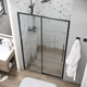 Миниатюра изображения товара Душевая дверь Grossman Galaxy 110x195 / 1/2.K33.01.11L.21.02 (черный матовый/стекло шиншилла)