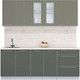 Миниатюра изображения товара Кухонный гарнитур Интерлиния Мила Пластик 2.1 Б (кварцевый/шторм/травертин серый)