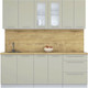 Миниатюра изображения товара Кухонный гарнитур Интерлиния Мила Пластик 2.1 Б (латте/латте/дуб бунратти)
