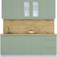 Миниатюра изображения товара Кухонный гарнитур Интерлиния Мила Пластик 2.1 Б (полынь/полынь/дуб бунратти)