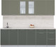 Миниатюра изображения товара Кухонный гарнитур Интерлиния Мила Пластик 2.5 Б (кварцевый/шторм/травертин серый)