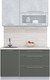 Миниатюра изображения товара Кухонный гарнитур Интерлиния Мила Пластик 1.3 В (оксид светлый/шторм/травертин серый)