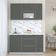 Миниатюра изображения товара Кухонный гарнитур Интерлиния Мила Пластик 1.4 В (шторм/шторм/белый гранит)