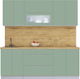 Миниатюра изображения товара Кухонный гарнитур Интерлиния Мила Пластик 2.1 В (полынь/полынь/дуб бунратти)