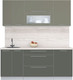 Миниатюра изображения товара Кухонный гарнитур Интерлиния Мила Пластик 1.9 В (кварцевый/шторм/травертин серый)