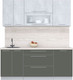 Миниатюра изображения товара Кухонный гарнитур Интерлиния Мила Пластик 1.9 В (оксид светлый/шторм/травертин серый)