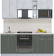 Миниатюра изображения товара Кухонный гарнитур Интерлиния Мила Пластик 2.0 (оксид светлый/шторм/травертин серый)