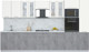 Миниатюра изображения товара Кухонный гарнитур Интерлиния Мила Пластик 3.6 (зефирный/оксид темный/серый каспий)