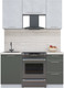 Миниатюра изображения товара Кухонный гарнитур Интерлиния Мила Пластик 1.5 А (оксид светлый/шторм/травертин серый)