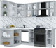 Миниатюра изображения товара Кухонный гарнитур Интерлиния Мила Шато 1.5x2.2 LV (белый/керамика/опал светлый)