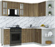 Миниатюра изображения товара Кухонный гарнитур Интерлиния Мила Шато 1.5x2.2 PR (дуб вотан/дуб вотан/белый гранит)