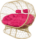 Миниатюра изображения товара Диван садовый M-Group Лежебока / 11190508 (на подставке с бежевым ротангом/розовая подушка)
