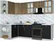 Миниатюра изображения товара Кухонный гарнитур Интерлиния Мила Шато 1.5x2.6 LV (дуб вотан/черный/белый гранит)