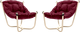 Миниатюра изображения товара Комплект кресел садовых M-Group Чил / 29360502 (2шт, бежевый/бордовая подушка)