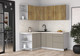 Миниатюра изображения товара Кухонный гарнитур Интерлиния Мила Матте 1.5x1.9 А (дуб вотан/луна/опал светлый)