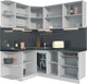 Миниатюра изображения товара Кухонный гарнитур Интерлиния Мила Матте 1.5x1.9 А (индиго/черный/белый гранит)