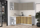 Миниатюра изображения товара Кухонный гарнитур Интерлиния Мила Матте 1.5x1.9 А (луна/дуб вотан/опал светлый)