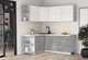 Миниатюра изображения товара Кухонный гарнитур Интерлиния Мила Матте 1.5x2.0 А (белый/керамика/опал светлый)