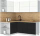 Миниатюра изображения товара Кухонный гарнитур Интерлиния Мила Матте 1.5x2.0 А (белый/черный/дуб бунратти)