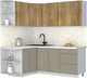 Миниатюра изображения товара Кухонный гарнитур Интерлиния Мила Матте 1.5x2.0 А (дуб вотан/луна/опал светлый)