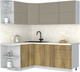 Миниатюра изображения товара Кухонный гарнитур Интерлиния Мила Матте 1.5x2.0 А (луна/дуб вотан/опал светлый)