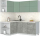 Миниатюра изображения товара Кухонный гарнитур Интерлиния Мила Матте 1.5x2.0 А (мята/керамика/опал светлый)