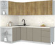 Миниатюра изображения товара Кухонный гарнитур Интерлиния Мила Матте 1.5x2.4 А (дуб вотан/луна/опал светлый)