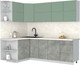 Миниатюра изображения товара Кухонный гарнитур Интерлиния Мила Матте 1.5x2.4 А (мята/керамика/опал светлый)