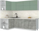 Миниатюра изображения товара Кухонный гарнитур Интерлиния Мила Матте 1.5x2.5 А (мята/керамика/опал светлый)
