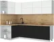 Миниатюра изображения товара Кухонный гарнитур Интерлиния Мила Матте 1.5x2.6 А (белый/черный/дуб бунратти)