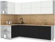 Миниатюра изображения товара Кухонный гарнитур Интерлиния Мила Матте 1.5x2.7 А (белый/черный/дуб бунратти)