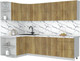 Миниатюра изображения товара Кухонный гарнитур Интерлиния Мила Матте 1.5x2.7 А (дуб вотан/дуб вотан/белый гранит)
