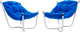 Миниатюра изображения товара Комплект кресел садовых M-Group Чил / 29360110 (2шт, белый/синяя подушка)