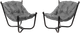 Миниатюра изображения товара Комплект кресел садовых M-Group Чил / 29360409 (2шт, черный/серая подушка)