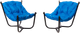 Миниатюра изображения товара Комплект кресел садовых M-Group Чил / 29360410 (2шт, черный/синяя подушка)
