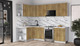 Миниатюра изображения товара Кухонный гарнитур Интерлиния Мила Матте 1.5x2.7 Б (дуб вотан/дуб вотан/белый гранит)