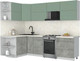 Миниатюра изображения товара Кухонный гарнитур Интерлиния Мила Матте 1.5x2.7 Б (мята/керамика/опал светлый)
