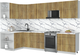 Миниатюра изображения товара Кухонный гарнитур Интерлиния Мила Матте 1.5x3.2 Б (дуб вотан/дуб вотан/белый гранит)