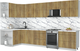 Миниатюра изображения товара Кухонный гарнитур Интерлиния Мила Матте 1.5x3.5 Б (дуб вотан/дуб вотан/белый гранит)