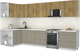 Миниатюра изображения товара Кухонный гарнитур Интерлиния Мила Матте 1.5x3.5 Б (дуб вотан/луна/опал светлый)