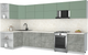 Миниатюра изображения товара Кухонный гарнитур Интерлиния Мила Матте 1.5x3.7 Б (мята/керамика/опал светлый)