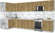 Миниатюра изображения товара Кухонный гарнитур Интерлиния Мила Матте 1.5x3.8 Б (дуб вотан/дуб вотан/белый гранит)